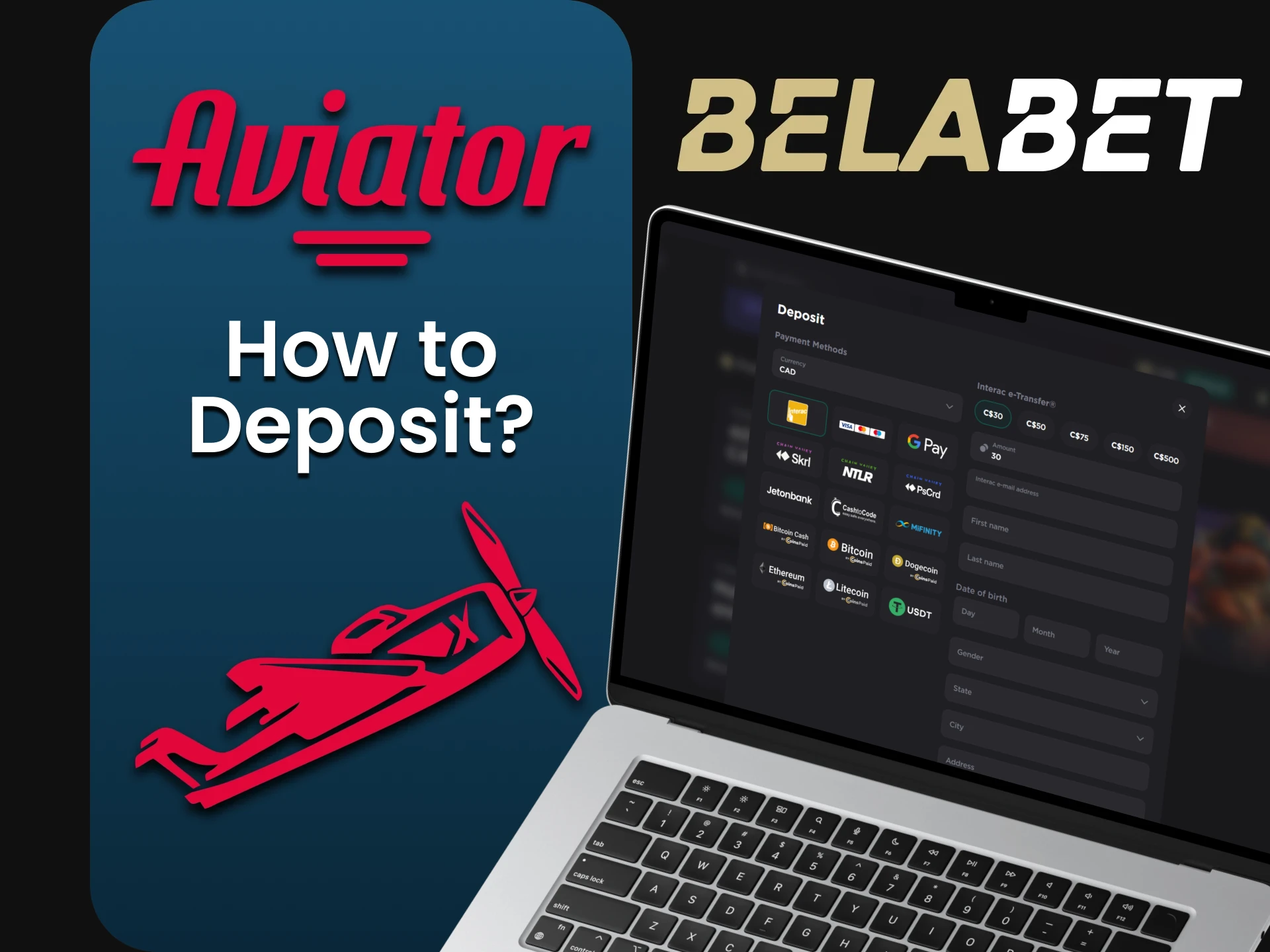 Find out how to make a deposit at Belabet to start playing Aviator.