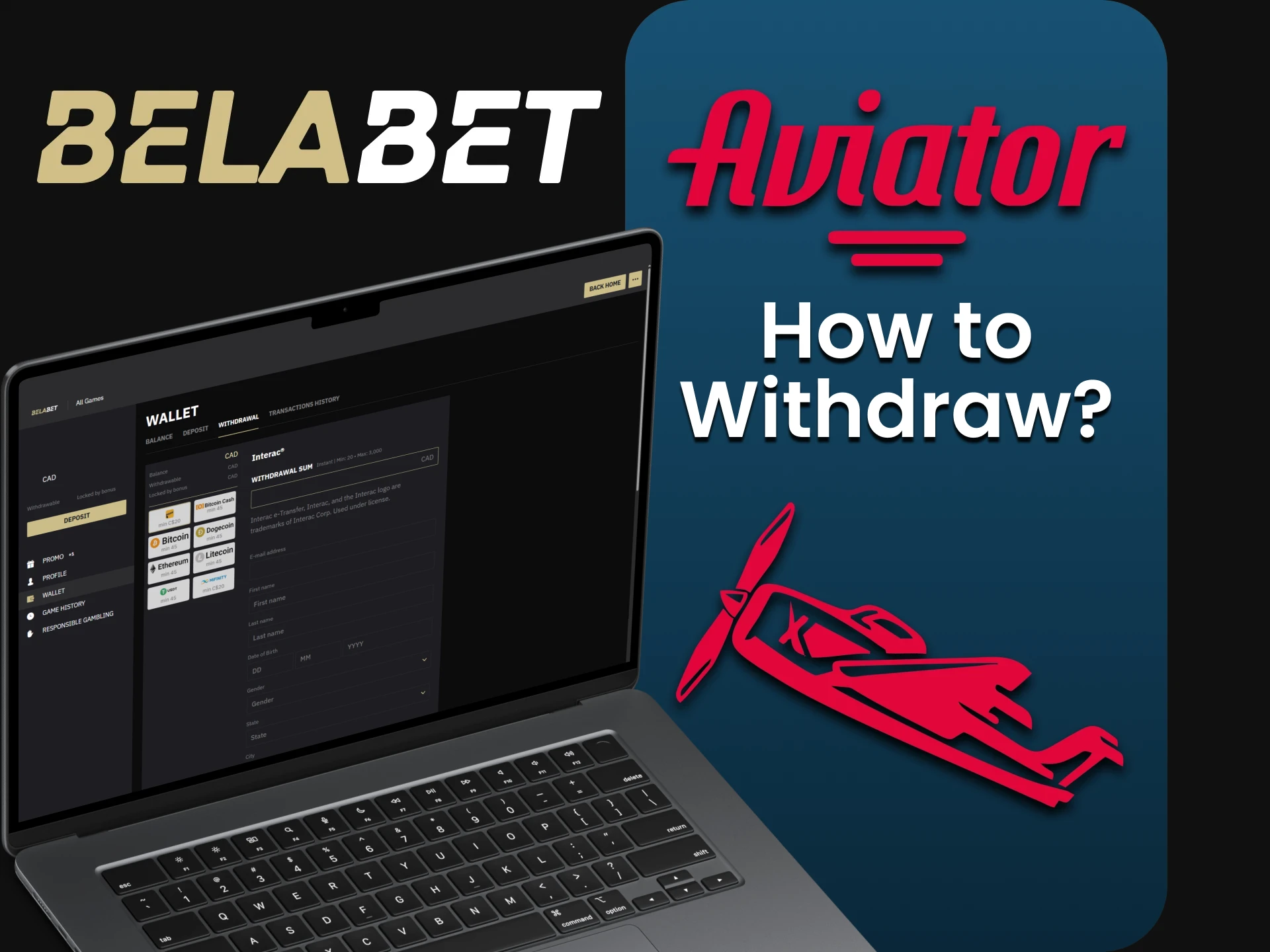 Withdraw your Aviator winnings from the Belabet platform.