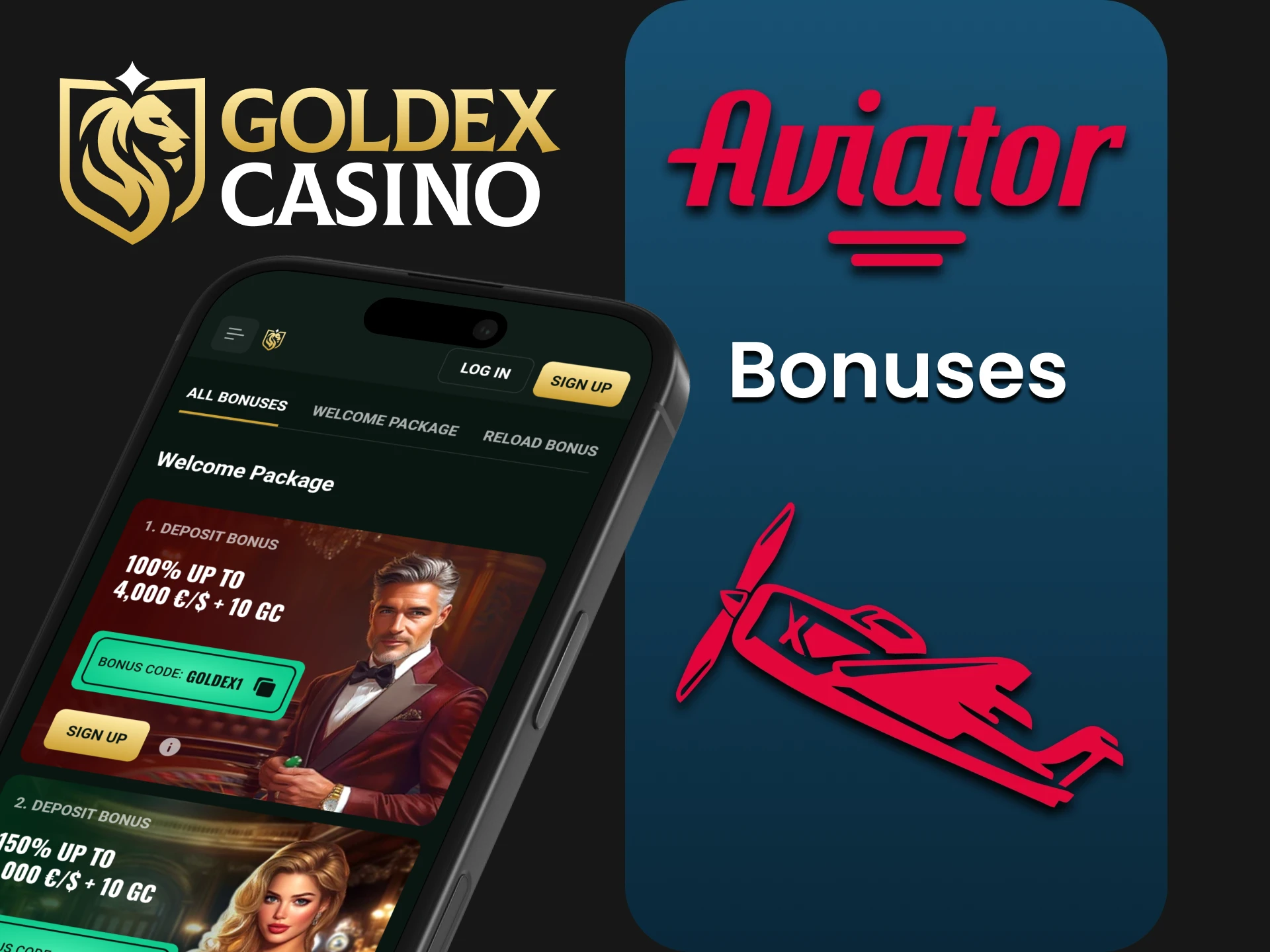 Goldex Casino offers a variety of exclusive bonuses for Aviator players.