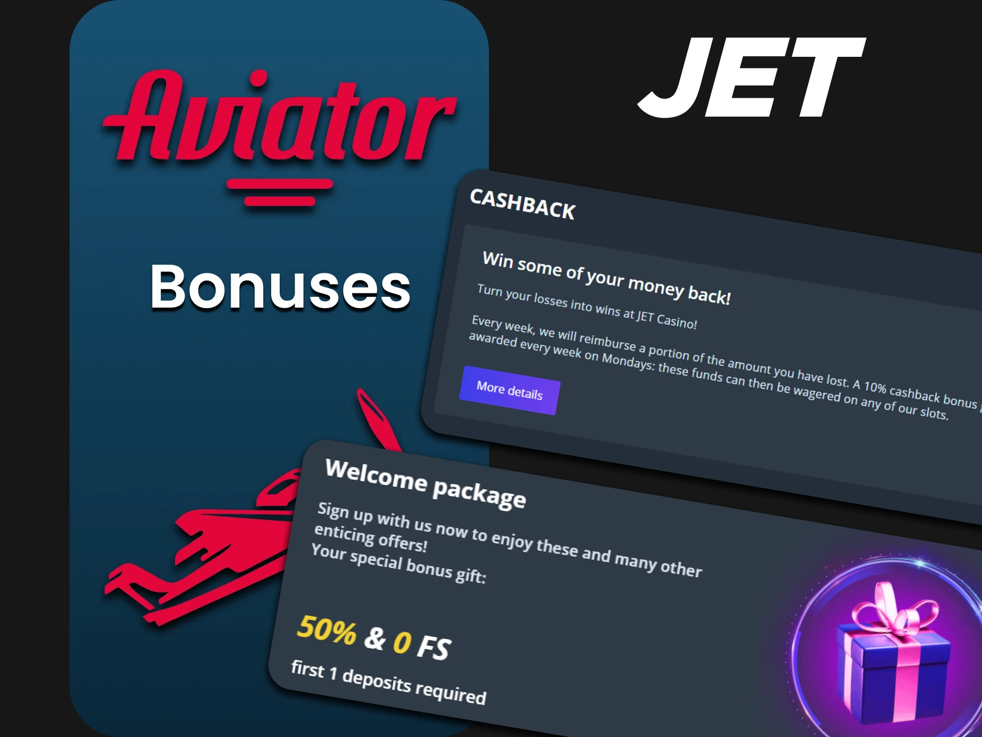 Check out the bonuses available at Jet Casino.