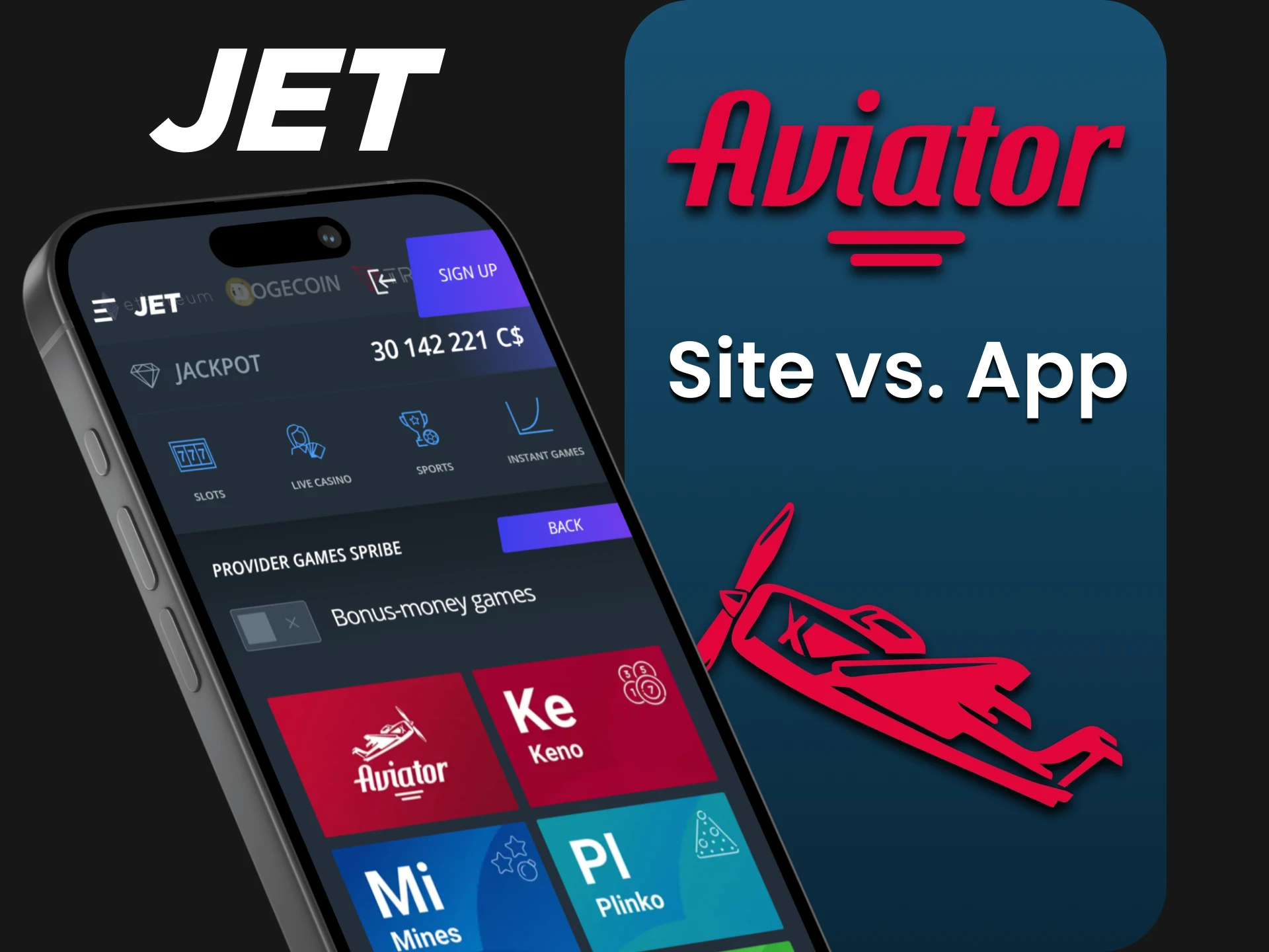Discover the advantages of the Jet Casino app for playing Aviator.