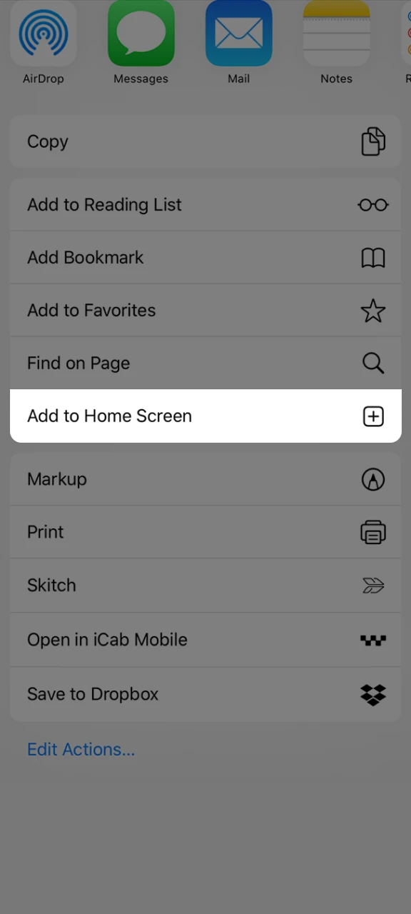 Add the Skycrown PWA to your iOS device.