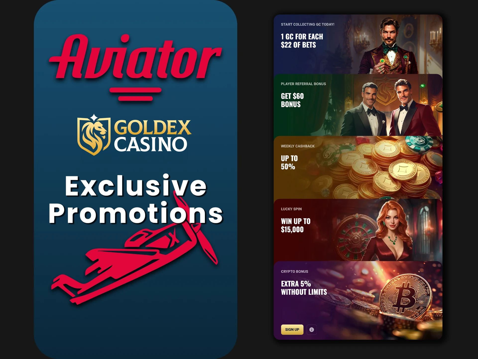 Find out about all the promotions available at Goldex Casino.